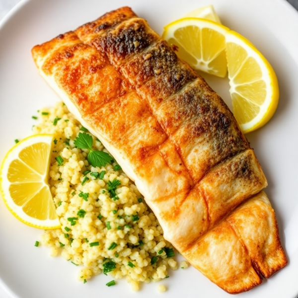 Pan-Seared Mackerel with Lemon Herb Quinoa