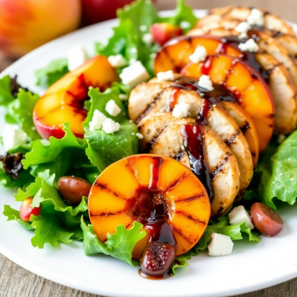 Grilled Peach and Chicken Salad