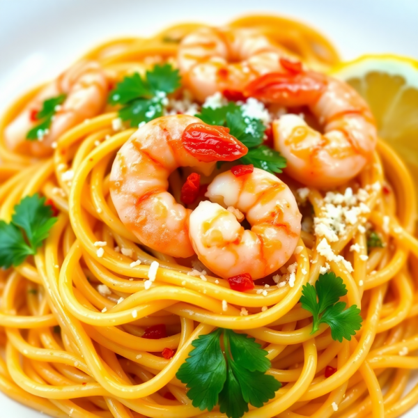 Spicy Garlic Shrimp Pasta