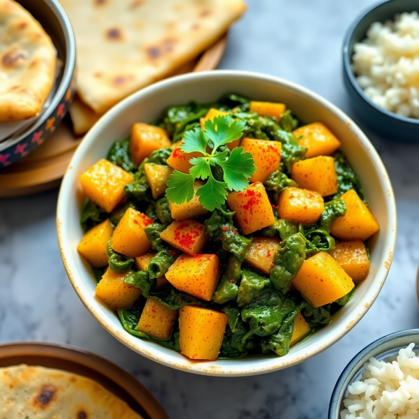 Spicy Palak Aloo Sabji