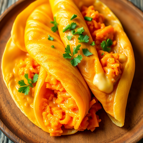 Carrot and Cheese Stuffed Crepes