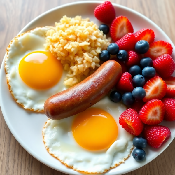 Breakfast Plate: Eggs & Sausage Delight