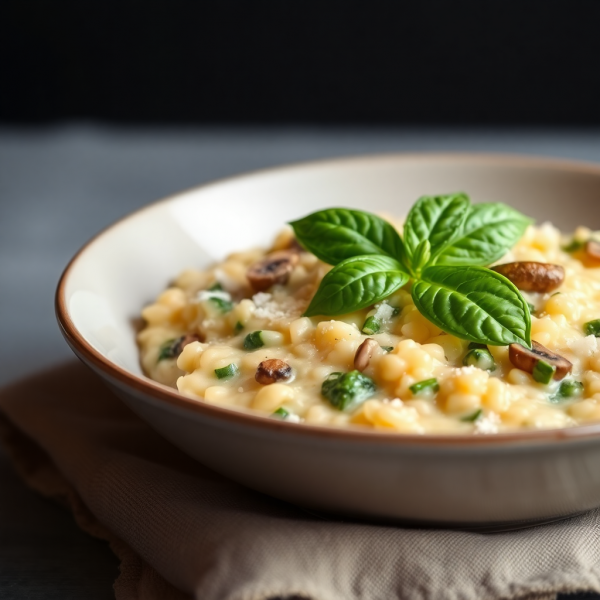 Creamy Spinach and Mushroom Risotto