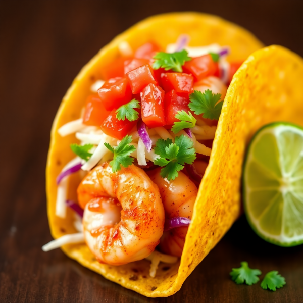 Spicy Garlic Shrimp Tacos