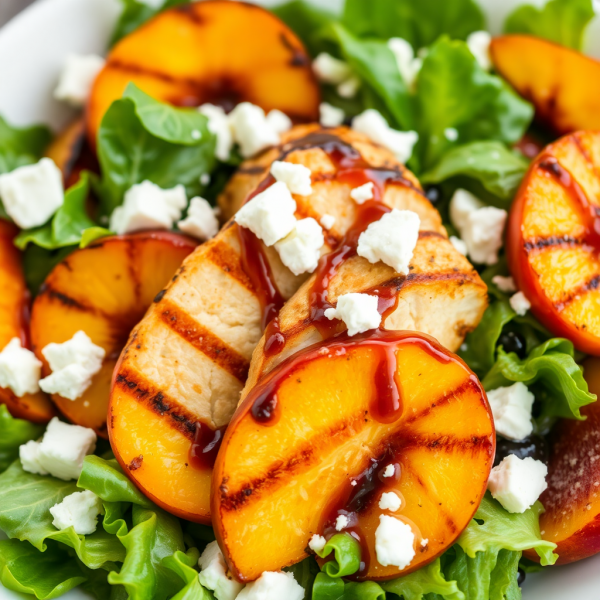 Grilled Peach and Chicken Salad