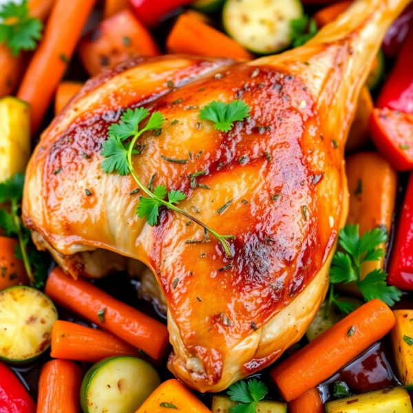 Herb-Roasted Rabbit with Garlic and Vegetables