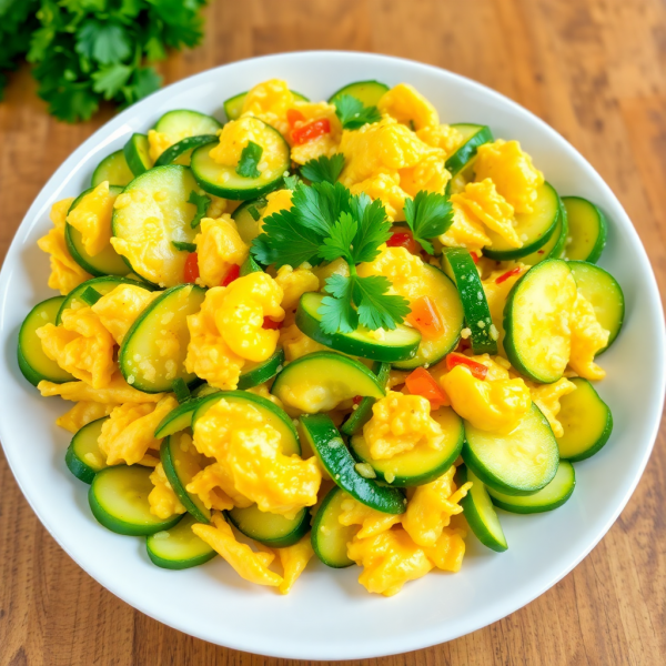 Garlic Ginger Cucumber Egg Stir-Fry
