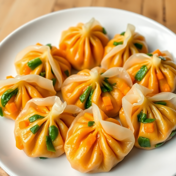 Steamed Vegetable Dumplings with Hokkaido Pumpkin