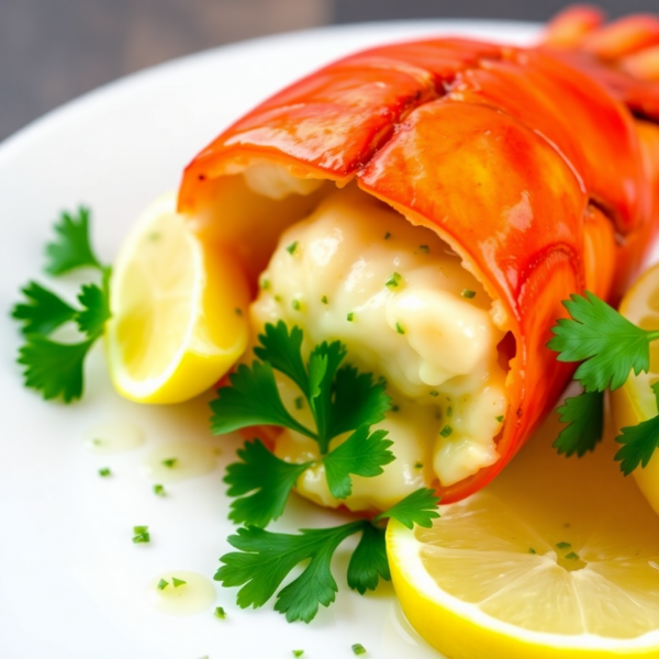 Lobster Tail with Garlic Herb Butter