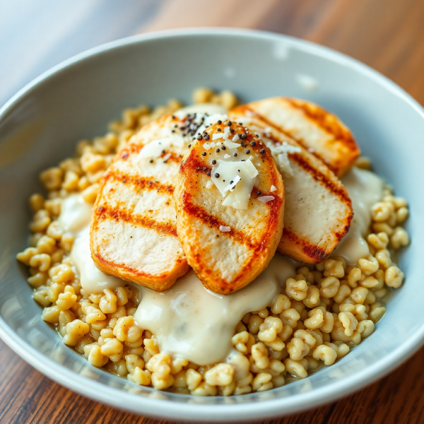 Creamy Freekeh with Grilled Chicken
