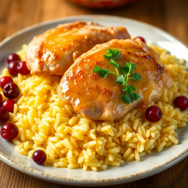 Persian Herb Rice with Chicken (Zereshk Polow ba Morgh)