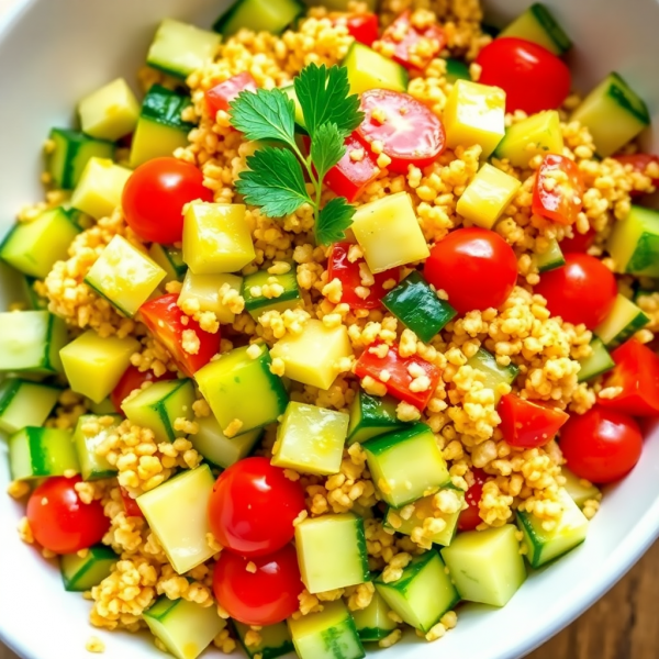 Cucumber and Quinoa Salad with Lemon Vinaigrette