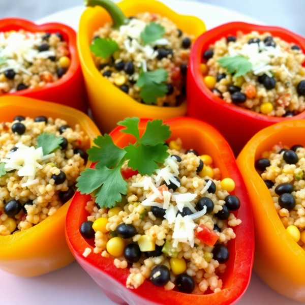 Stuffed Bell Peppers with Quinoa and Black Beans