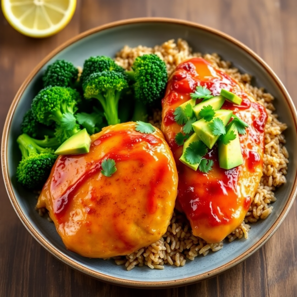 Honey Paprika Chicken with Wild Rice and Broccoli