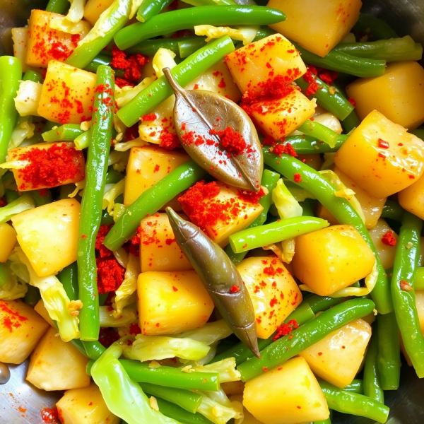 Spicy Cabbage and Green Bean Stir-Fry