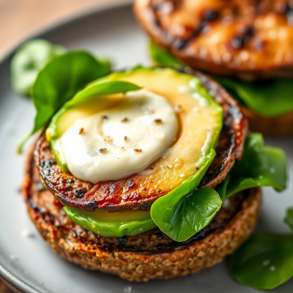 Savory Mushroom and Spinach Burger